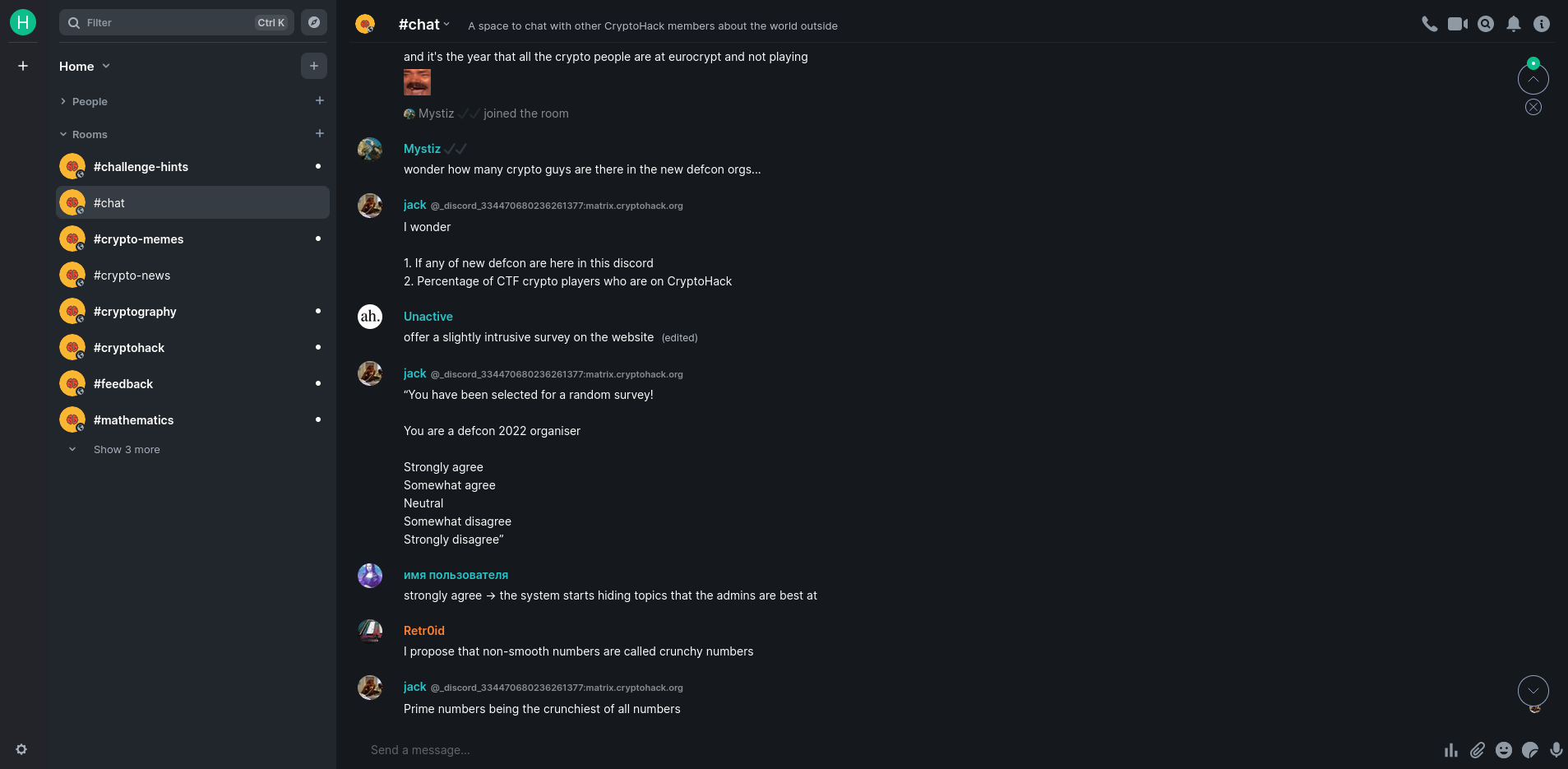 Screenshot of Element Chat